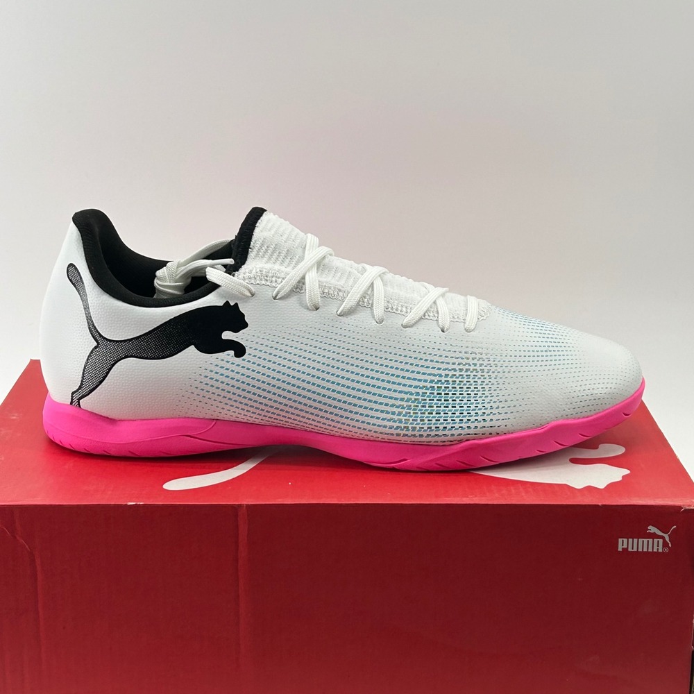 Puma Ultra Play IT Soccer Shoes Mens 11.5 White Pink 107727-01 Indoor Futsal